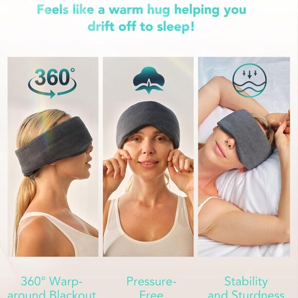 SKG Restore Sleep Mask-100% Sleep Mask Blackout International Travel Essential - Picture 4 of 9